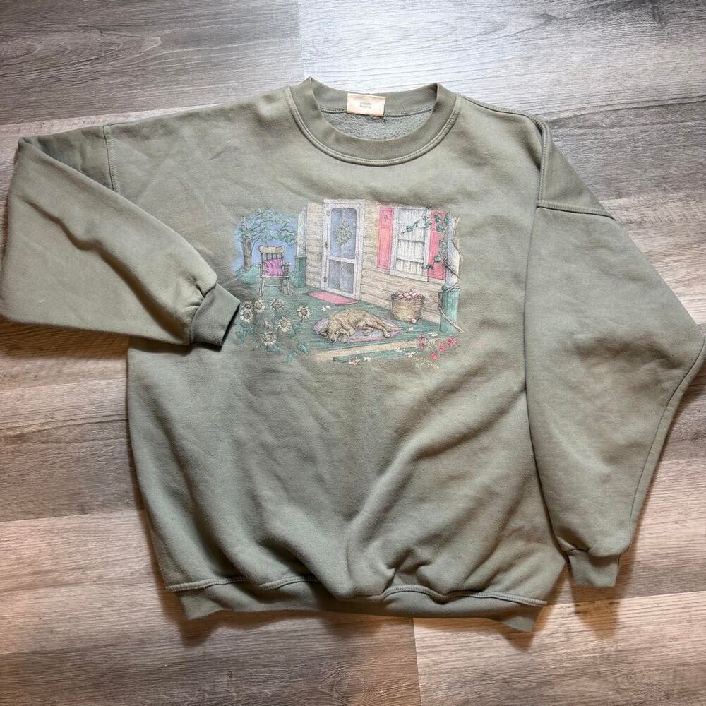 Unbranded Men's Green and Khaki Sweatshirt